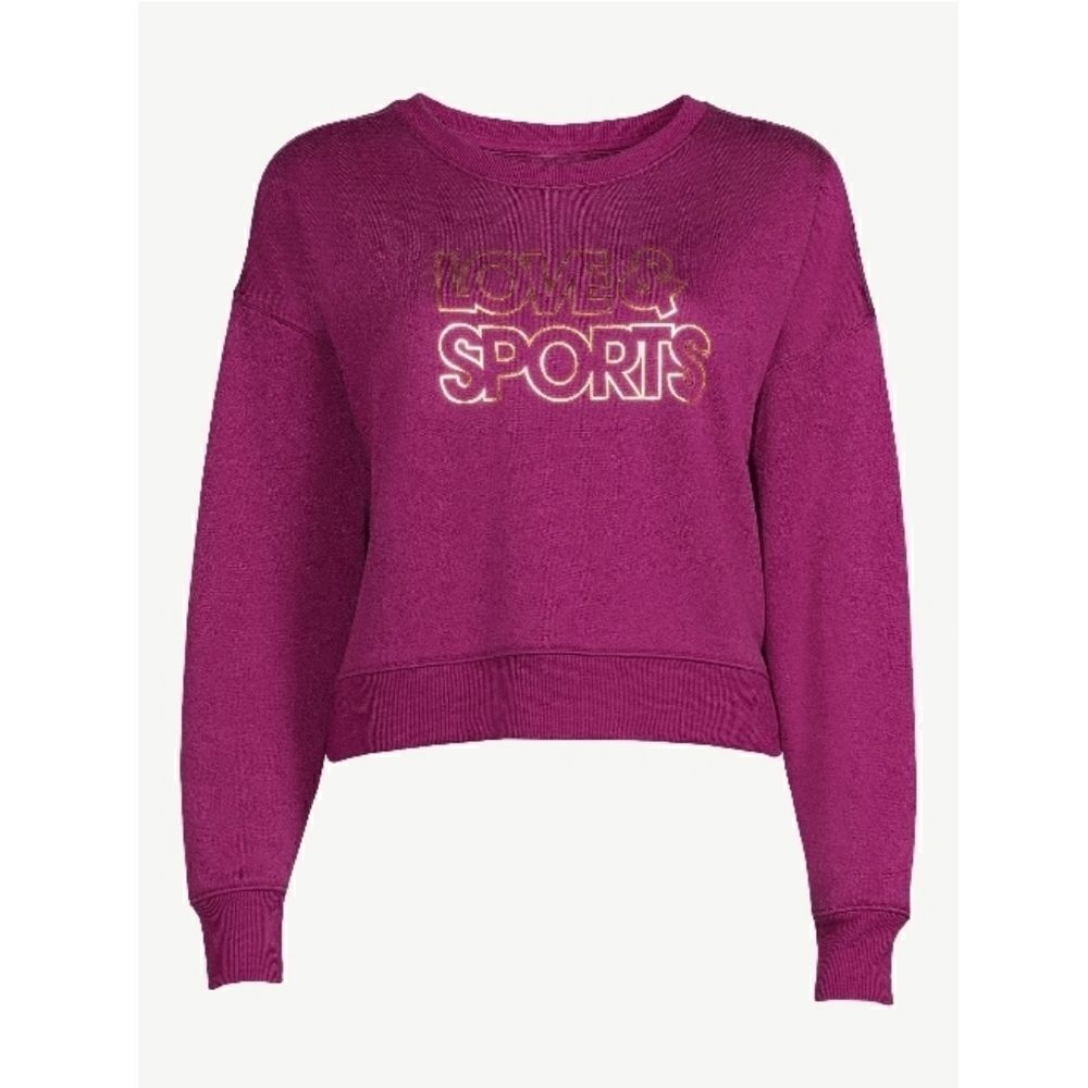 Women’s Fleece Cropped Active Logo Sweatshirt Top Size S
